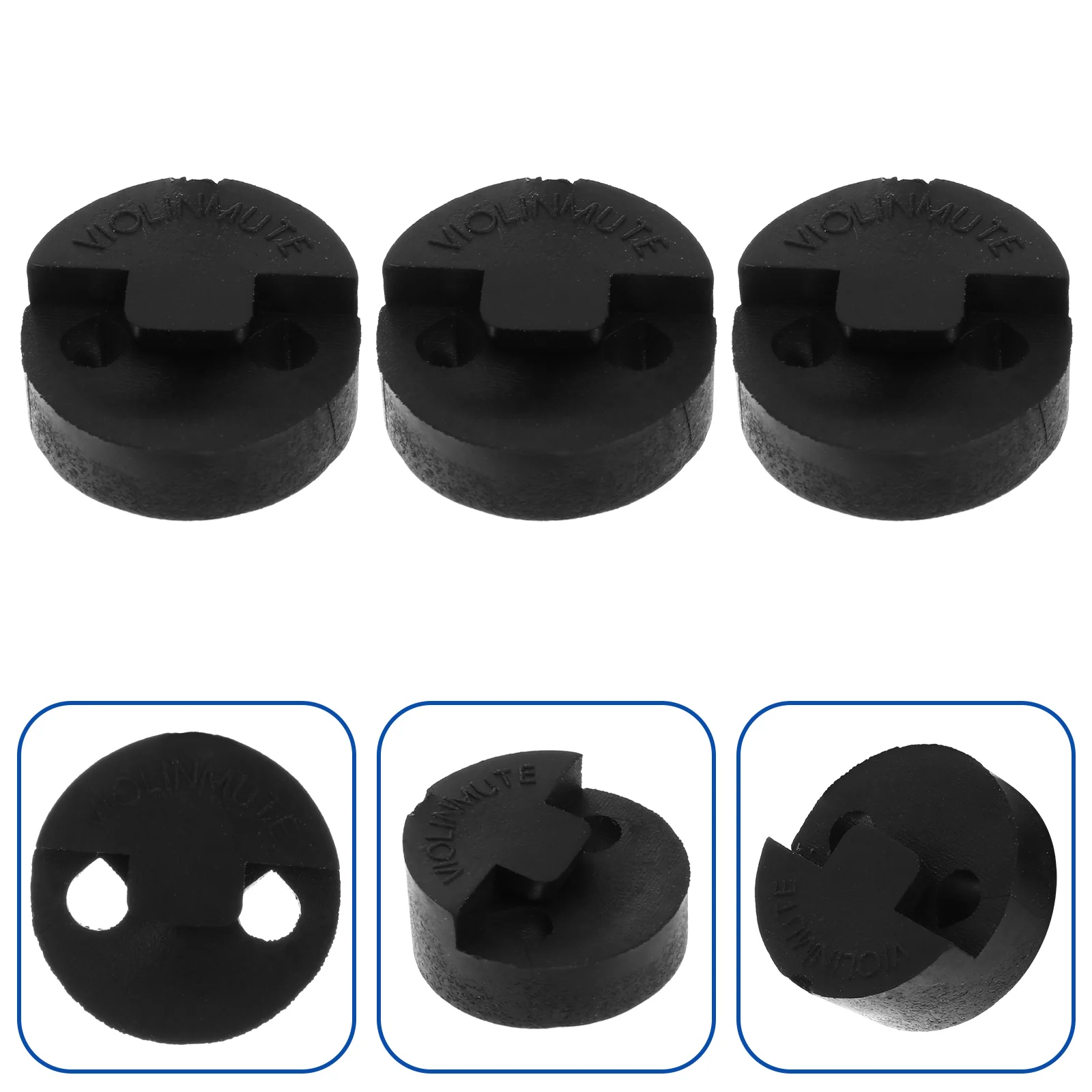 

3 Pcs Violin Mute Practice Ukulele Cello Musical Instrument Accessory Rubber Fiddle