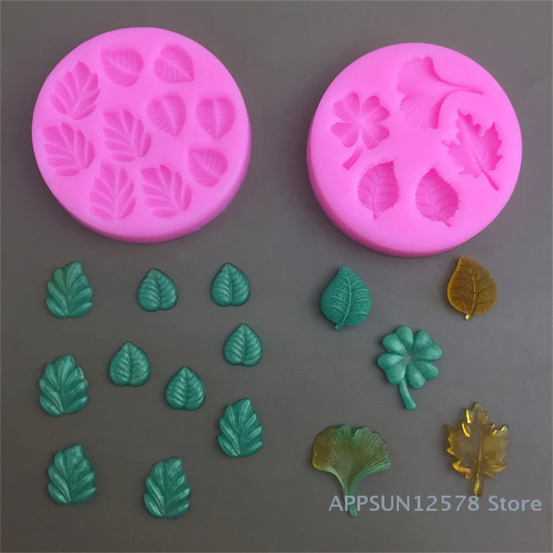 1Pc Leaves Silicone Mold DIY Chocolate Fondant Cake Decorating Tools Handmade Candle Mold Dessert Cupcake Baking Mold