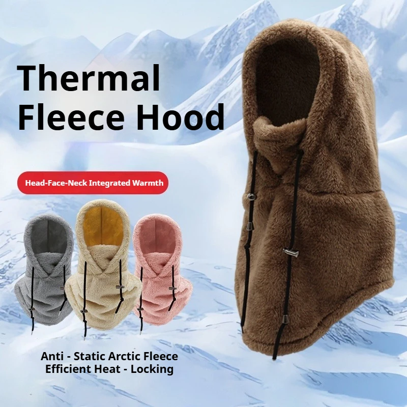 Thermal Sherpa Fleece Hood Ski Mask Winter Balaclava Cold Weather Clearance Adjustable Arctic Fleece Windproof Face Protector