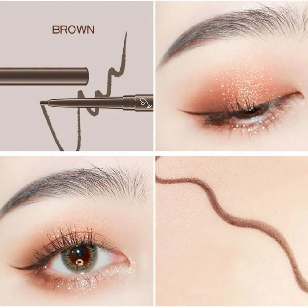 Smooth Waterproof Eyeliner Pencil Glitter Champagne Non-Smudge Gel Eyeliner Pen Long Lasting Matte Lying Silkworm Pencil Women