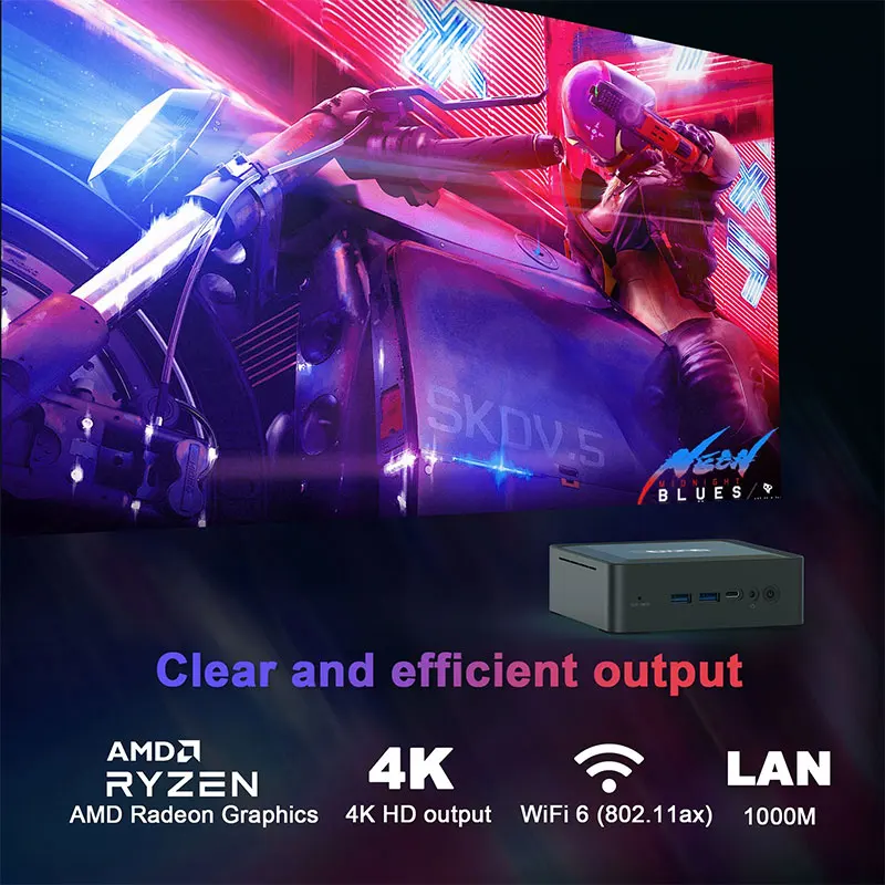 Gxmo H56 Mini Pc Amd Ryzen5 5600H Amd Radeon Graphics 7 Core 1800Mhz Ondersteuning 4K Desktop Gaming Mini Pc Gamer