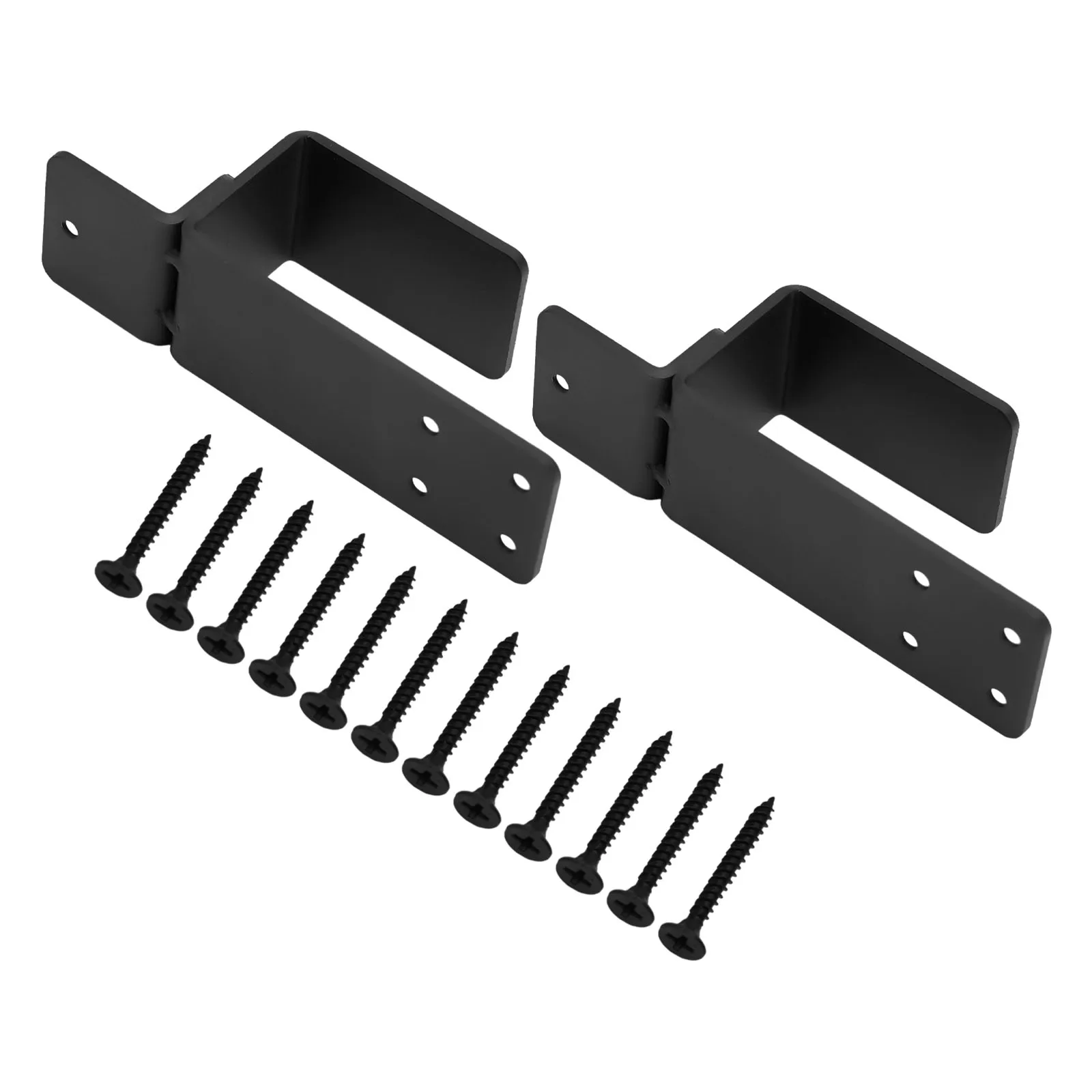 

2pcs Reinforced Door Barricade Brackets W/screws Steel Door Handle Holder Latch For Home Security Household Improvement Hardware