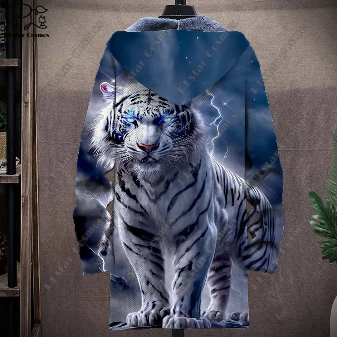 3D printing tiger elephant domineering hooded zipper warm and cold-proof jacket winter give yourself a casual gift series