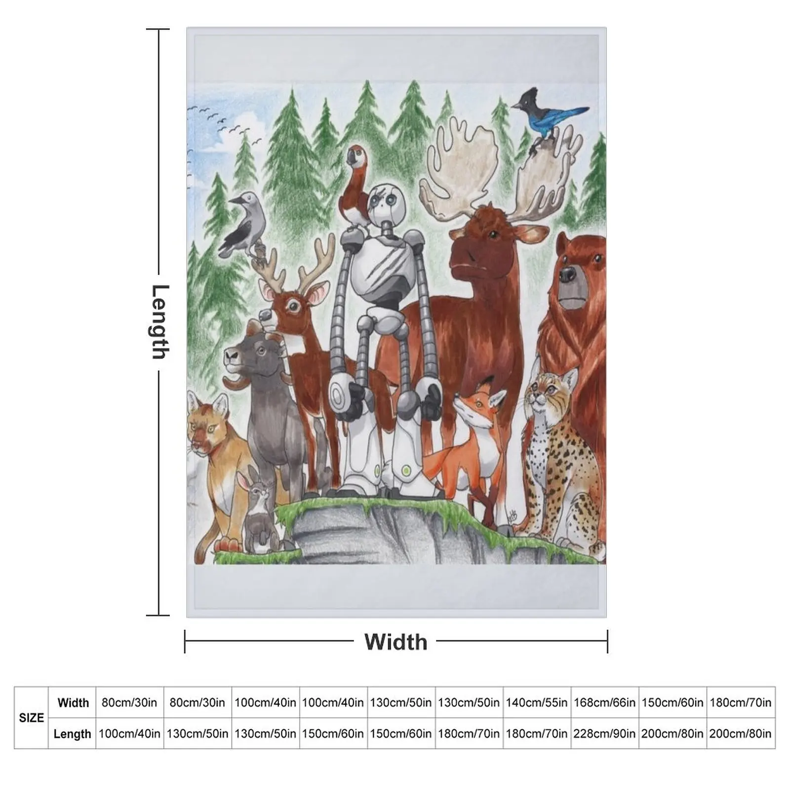 The Wild Robot and friends Throw Blanket blankets and throws Summer Beddings Retros Luxury Throw Blankets