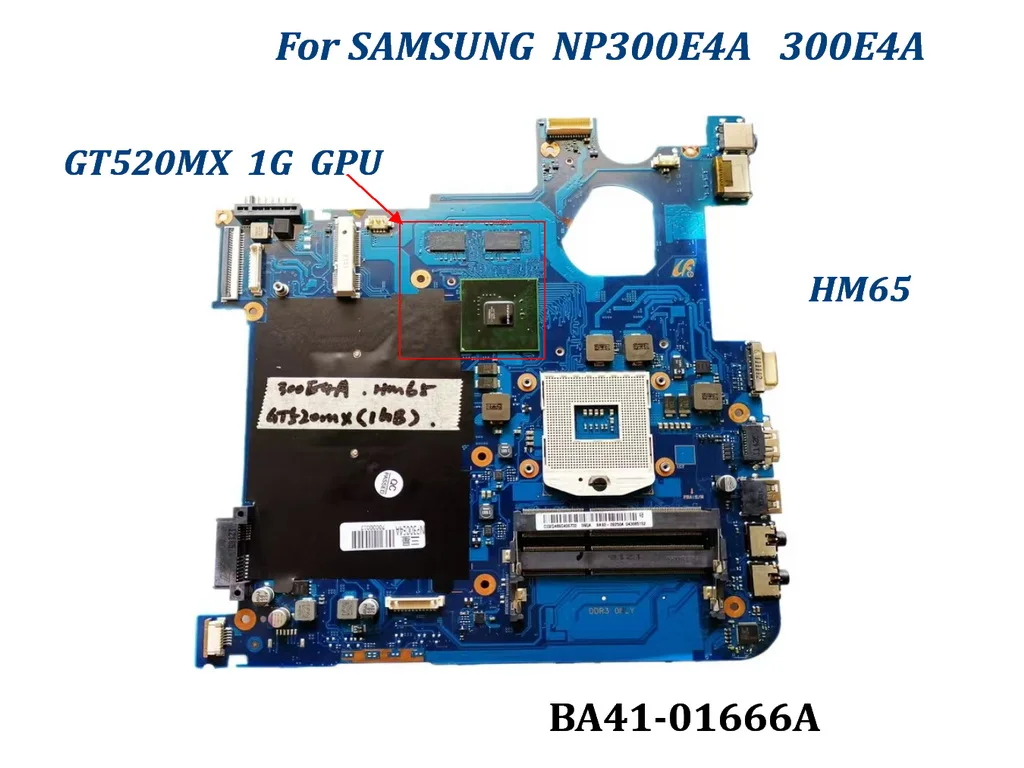 BA41-01666A  For SAMSUNG NP300E4A 300E4A Laptop Motherboard BA92-09250A BA92-08447A BA92-08451A UMA GT520MX 1G HM65 Tested good