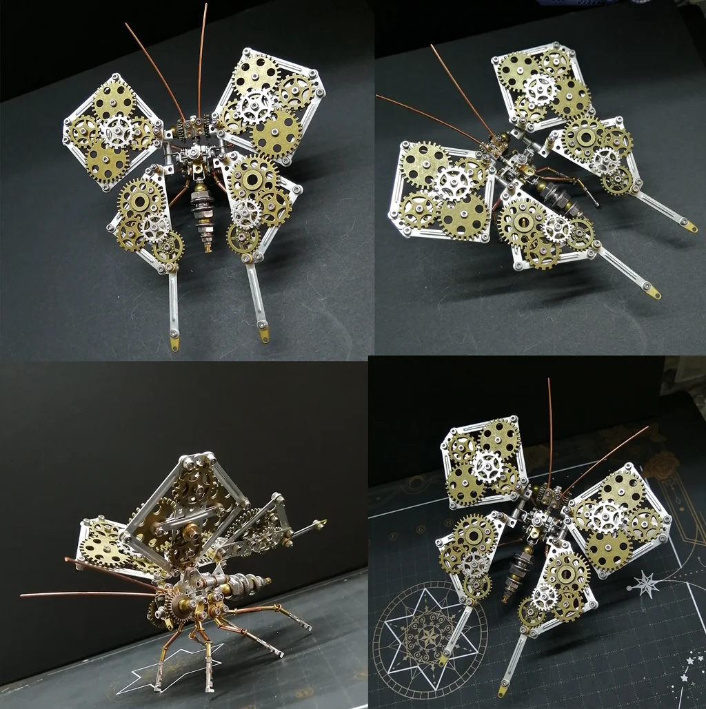 DIY Phoenix Butterfly Cyberpunk Mechanical Insects Metal Assembly Model Kit 3D Puzzle Handmade Toys for Adults Kids Gift