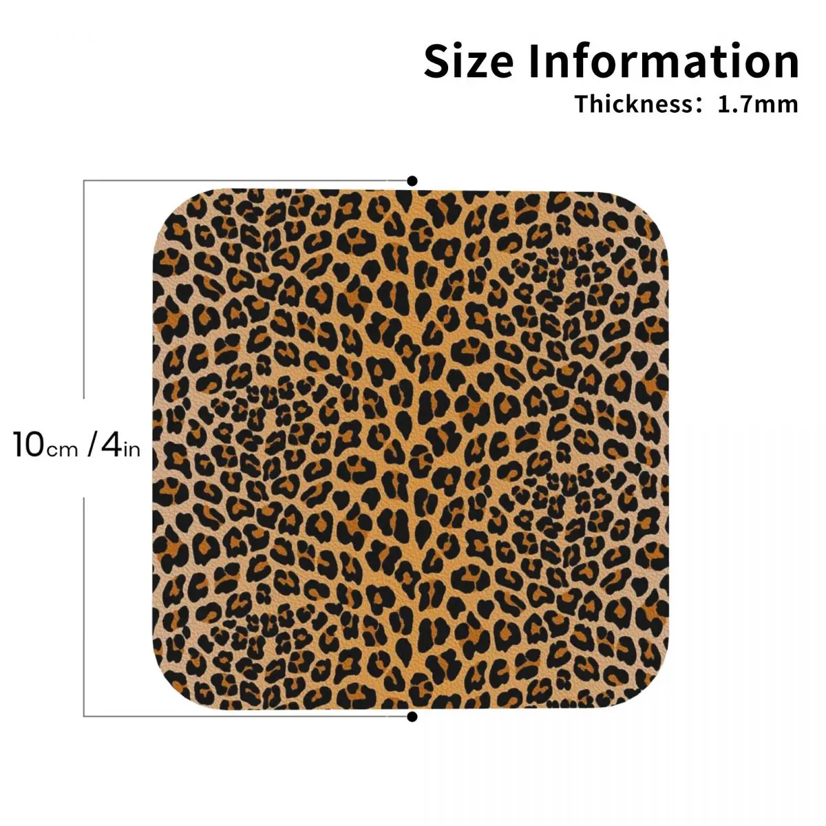 Leopard Print Coasters Kitchen Placemats Non-slip Insulation Cup Coffee Mats For Decor Home Tableware Pads Set of 4