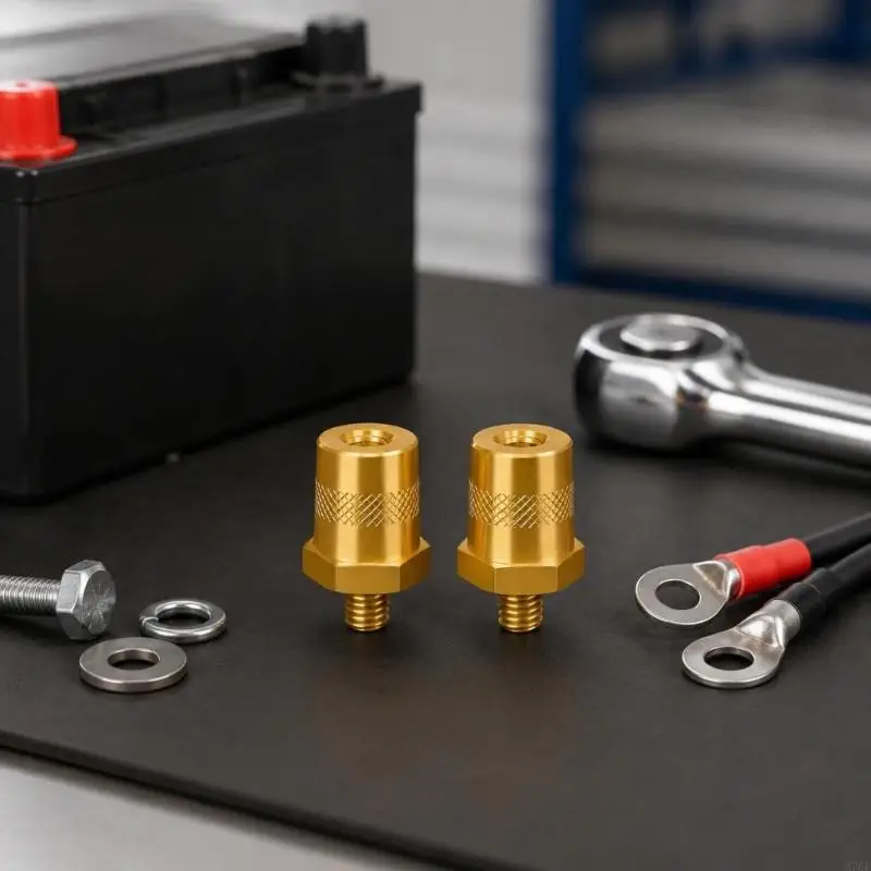 M76E Positiver und negativer Batteriepolsatz aus Kupfer, Gewindeklemmenpaar mit Schrauben und Unterlegscheiben für die – Detail 8