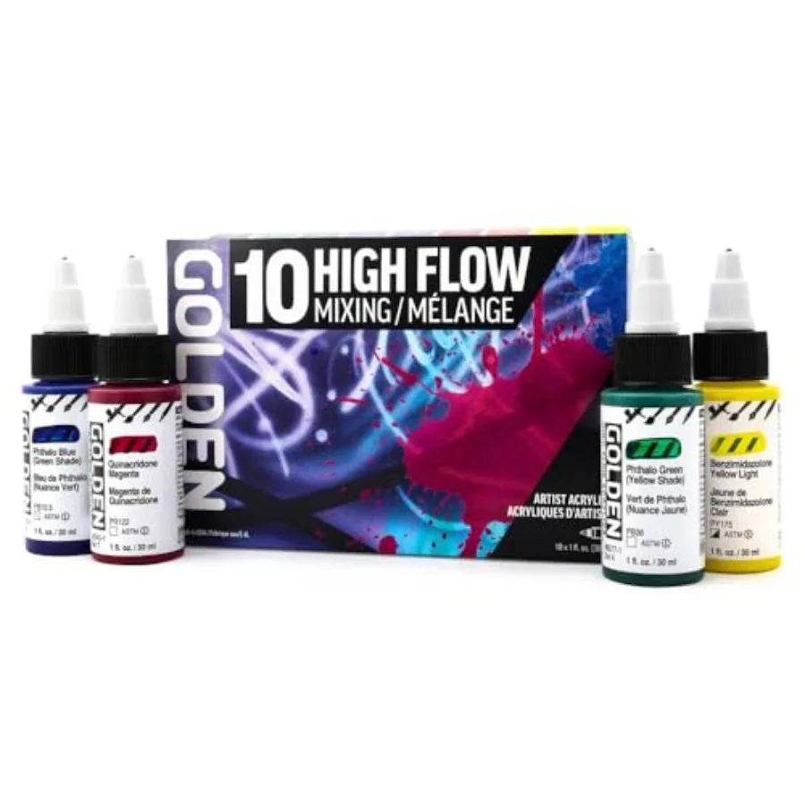 

Акриловые краски High Flow: набор для смешивания High Flow, 10 цветов, профессиональная акриловая краска