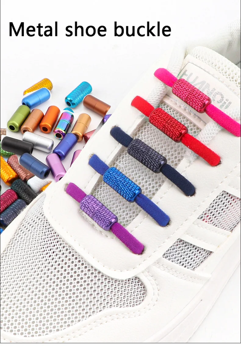 Blume Aluminium Kapseln Schloss Schnürsenkel Sneakers Schnalle Metall Keine Krawatte Schnürsenkel Bunte Schloss Schnalle Kits Schnürsenkel Zubehör – Detail 1