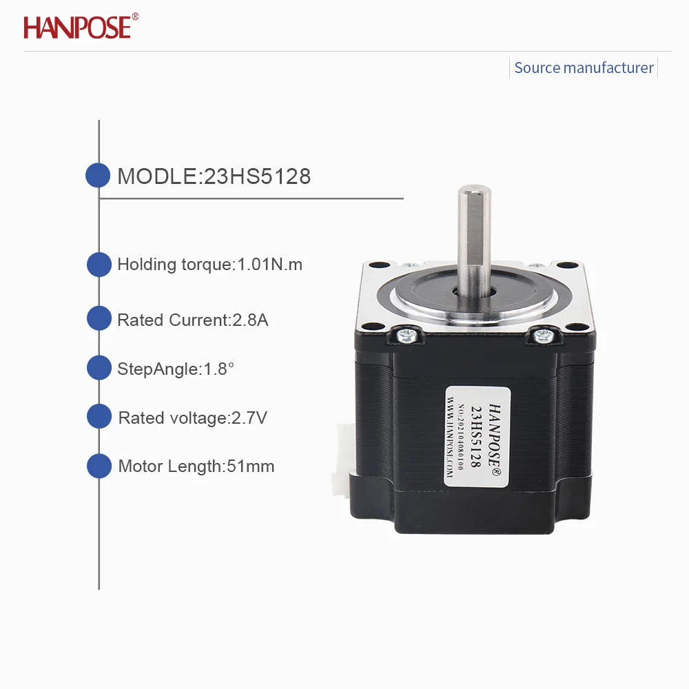 NEMA23 23HS5128 Stepper Motor 1.01N.m 2.8A Two-Phase Four Wire 3D Printing Accessories Motor Manufacturer Direct Sales NEMA17