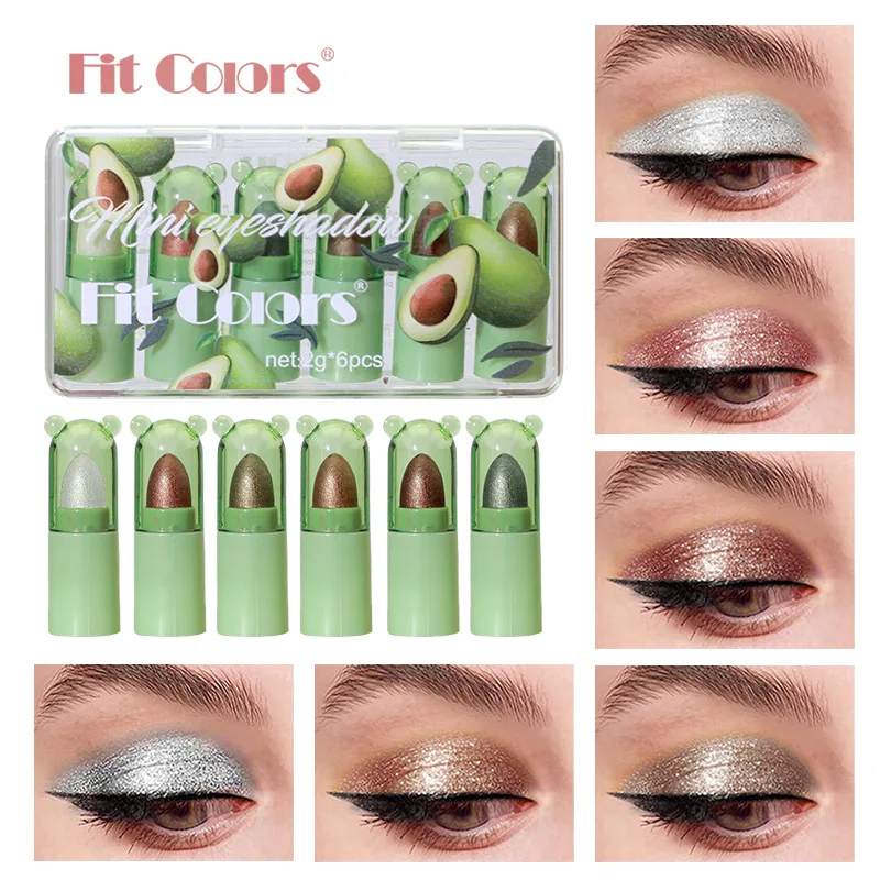 Fit Colors 6colors/set mini Multi-function Set matte Mist Lipstick Long-lasting Blush Pearl Eyeshadow