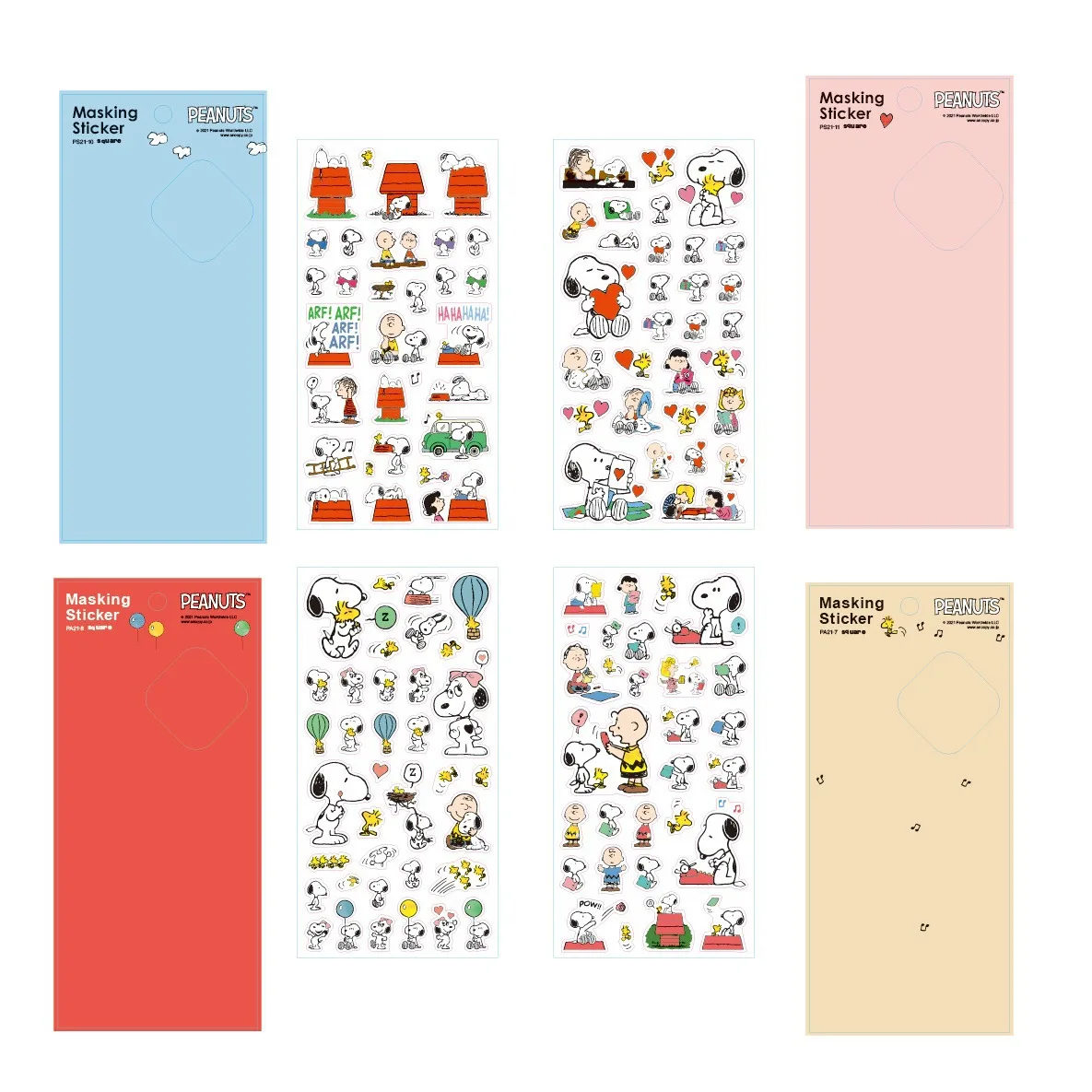 สติกเกอร์การ์ตูนสนูปปี้น่ารักสไตล์เกาหลี 4 ชิ้น - สติกเกอร์ตกแต่งสมุดบันทึกและไดอารี่ DIY