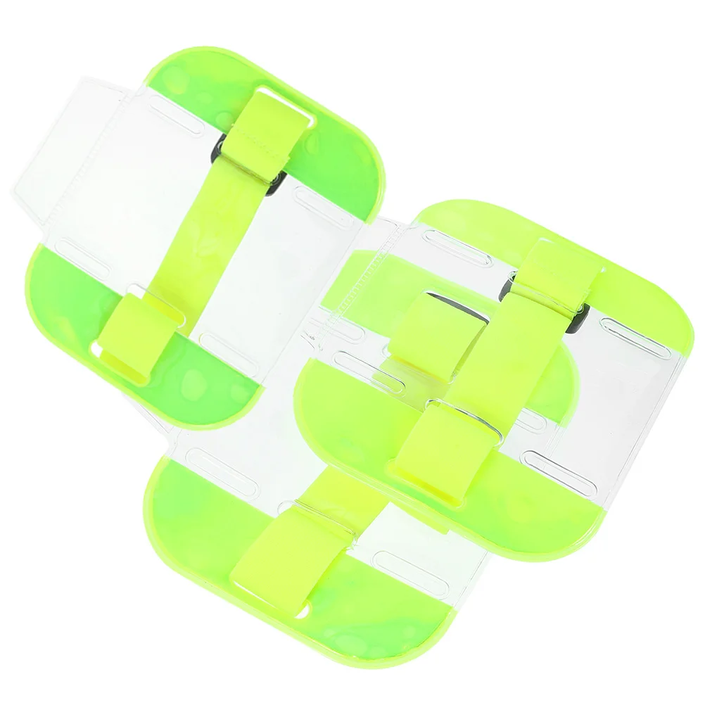 3 Pcs ID Card Armband Holder Secure Badge Wallet Clear Sleeves Wrist Work