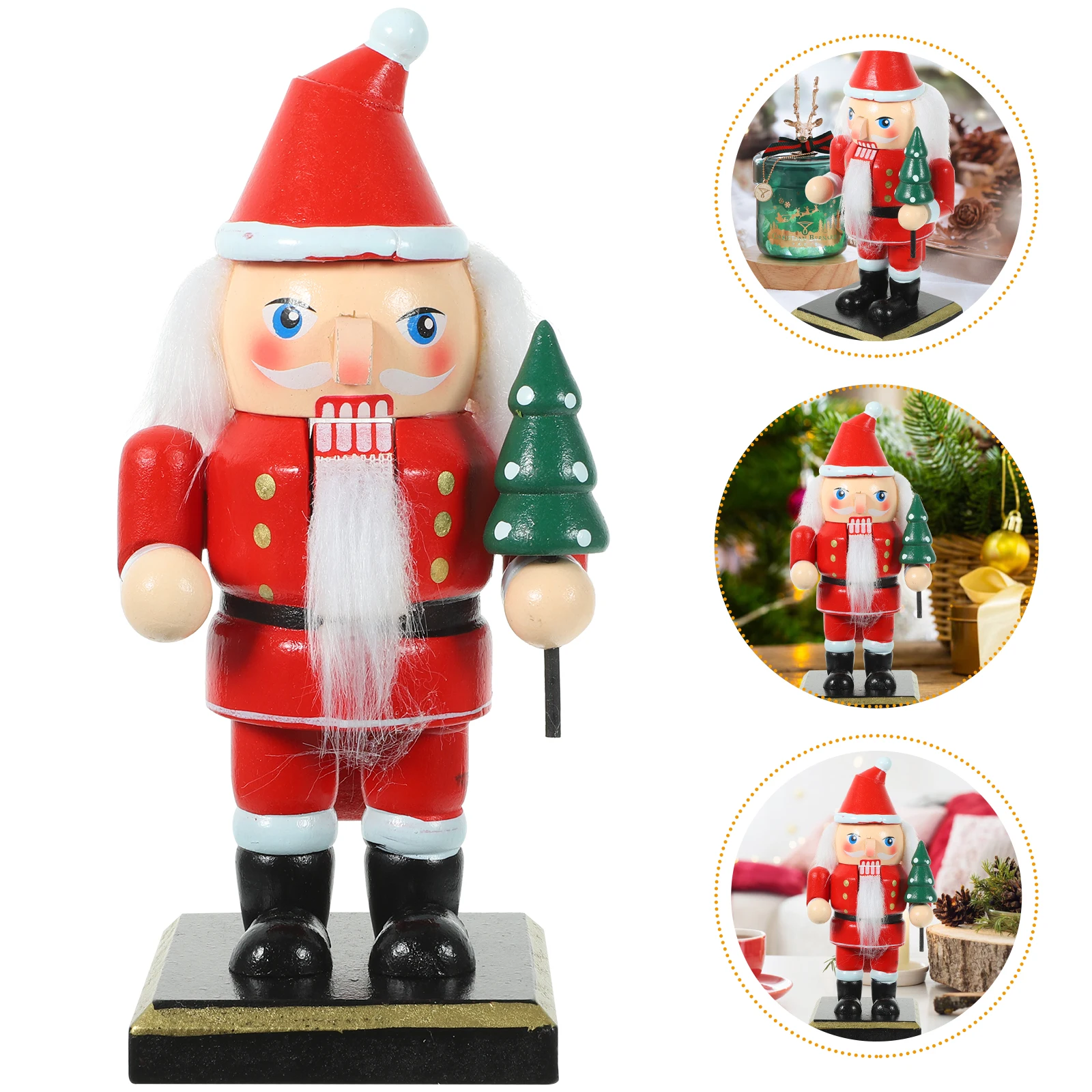 Christmas Santa Claus Nutcracker Wooden nament Safe Home Hotel Decoration Xmas Gift Desktop Figurine Craftsmanship