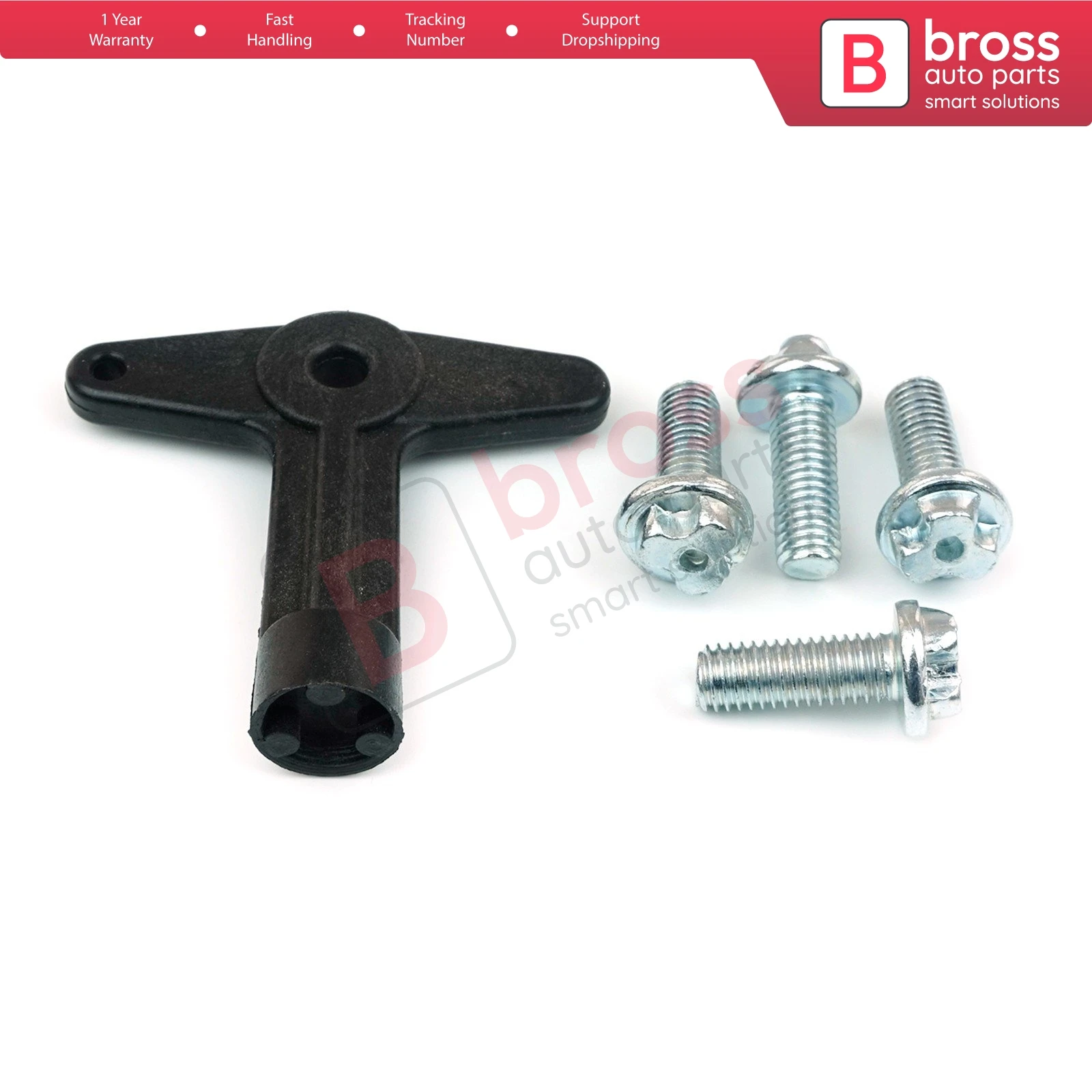 

Bross Auto Parts BSP501 Car Alloy Wheel Centre Cap 22.3mm Screws Bolts with Key 7700422600 for Renault Dacia Replacement part