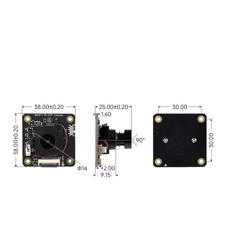 Módulo de câmera IR-CUT IMX477 de 12,3 MP para Jetson Nano Raspberry Pi CM3 + CM3 + Lite IMX477 Sensor