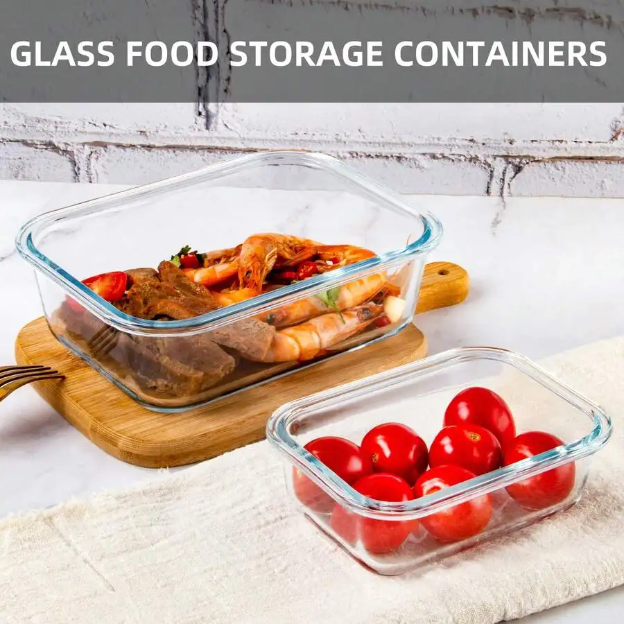 24 Pcs Glass Food Storage Containers With Lids Set, Airtight Glass Meal Prep Containers (12 Containers & 12 Lids),Leak-Proof Mea