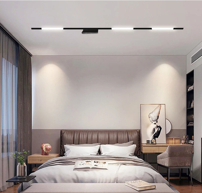 Tuya dimmalbe led schienen licht verputzen eingebettete schienen schienen leuchte für bekleidungs geschäft wohnzimmer haus (zweireihig) – Detail 6
