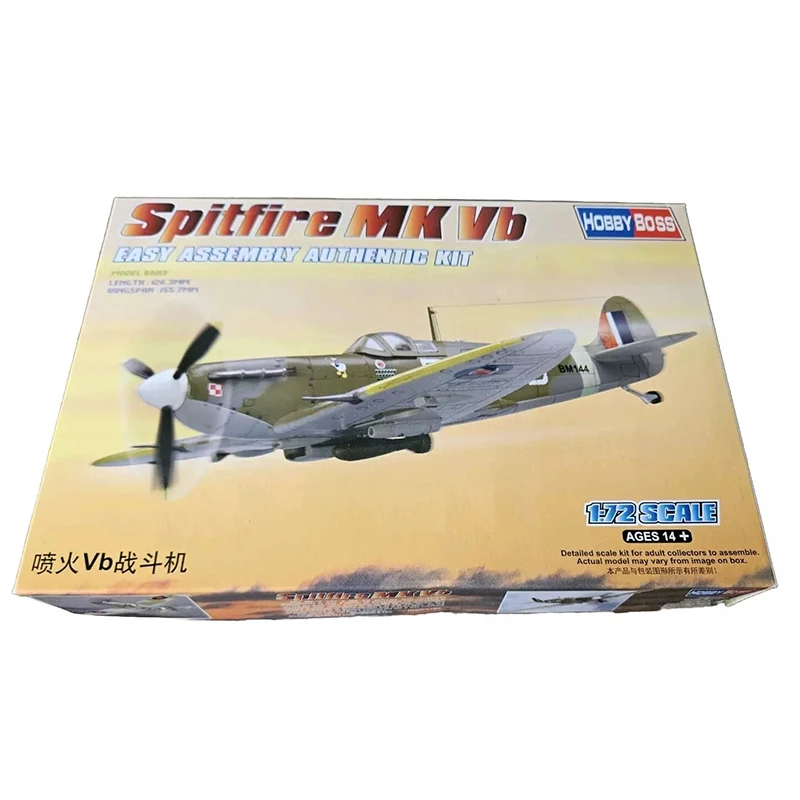 Hobbyboss 80212 1/72 Scale Pitfire Mk Vb  Fighter Model Collectible Toy Plastic Assembly Building Model Kit Hobby