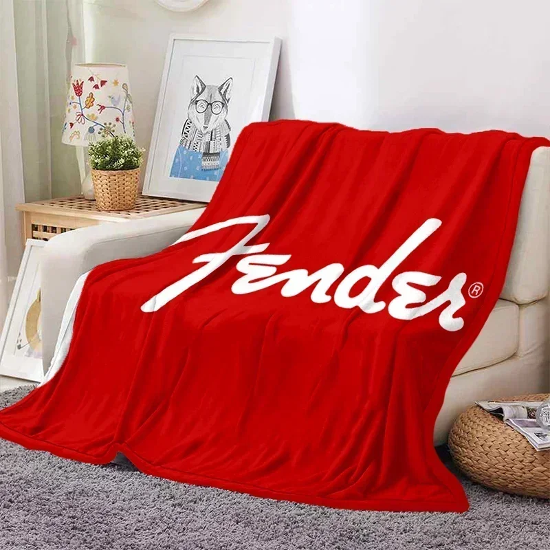 Rock Fender Guitar Music Print UltraLightweight Soft Plush Throw Blanket for Bed Sofa Couch Office Gift Flannel