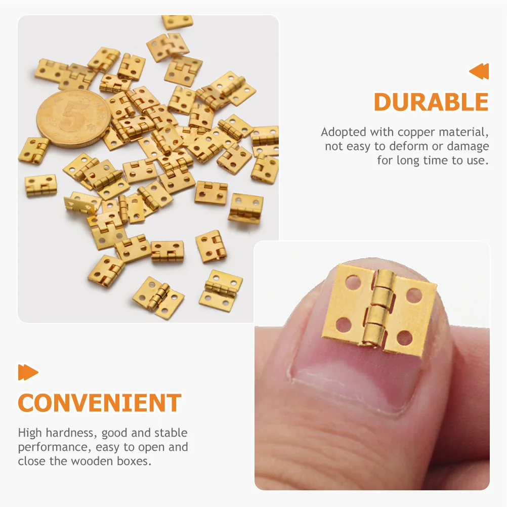 

30 pcs Mini Hinges Copper Hinges For Wooden Jewelry Boxes Diy Woodworking Small Drawer Cabinet Door Hardware Fittings