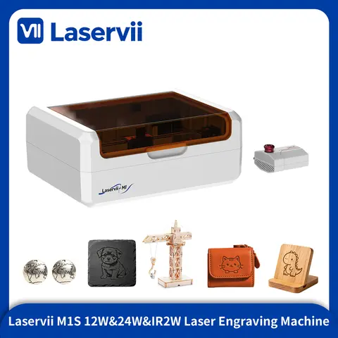 LaserVii 7W/12W/IR 2W Güvenli Masaüstü Lazer Kesim Makinesi, Ahşap, Akrilik, Deri, MDF için Kapalı Lazer Gravür Makinesi, DIY