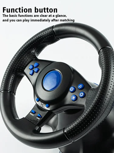 Imagen 2 del producto DATA FROG Racing volante controlador de vibración Sim Racing volante con pedales para consola de juegos de PC Gamepad Universal