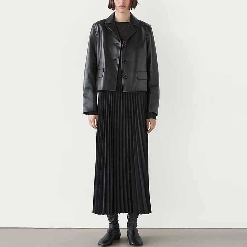 Black Asymmetrical Hem Midi Skirt Women's Spring 2025 New Style Draped Elegant Swinging Half-length Skirt ZADATA Brand