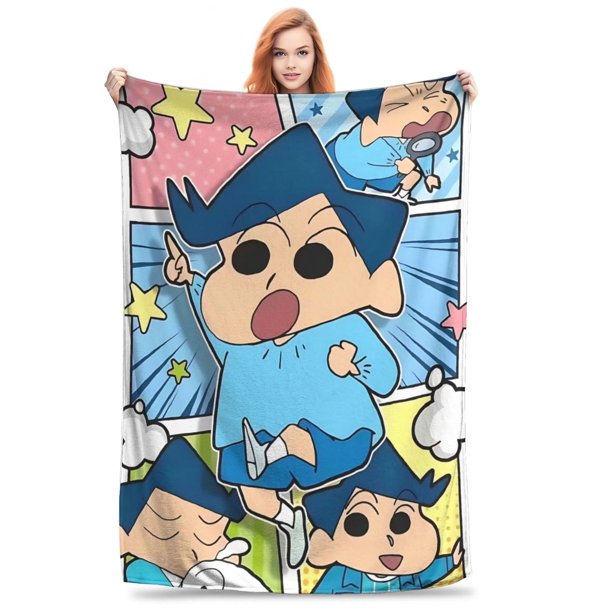 1PC Crayon Shin chans  home room decorations Winter Blankets for Adults Bedding Home Interior Sofa Knee