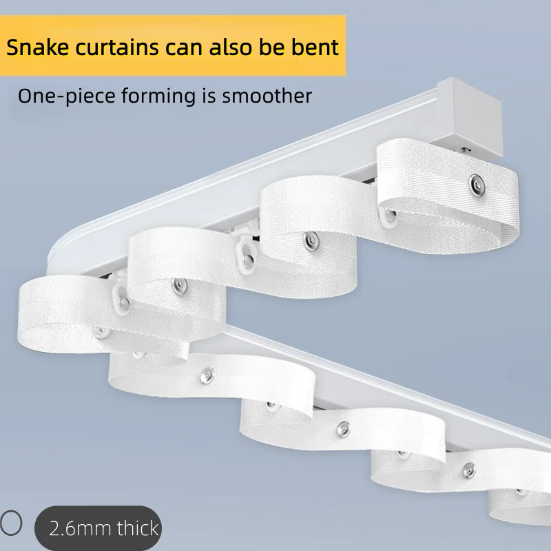 2.6mm Thick Heavy-duty Track Snake-shaped Water Wave Bendable Overhead Silent Track S-shaped Size Can Be Customized