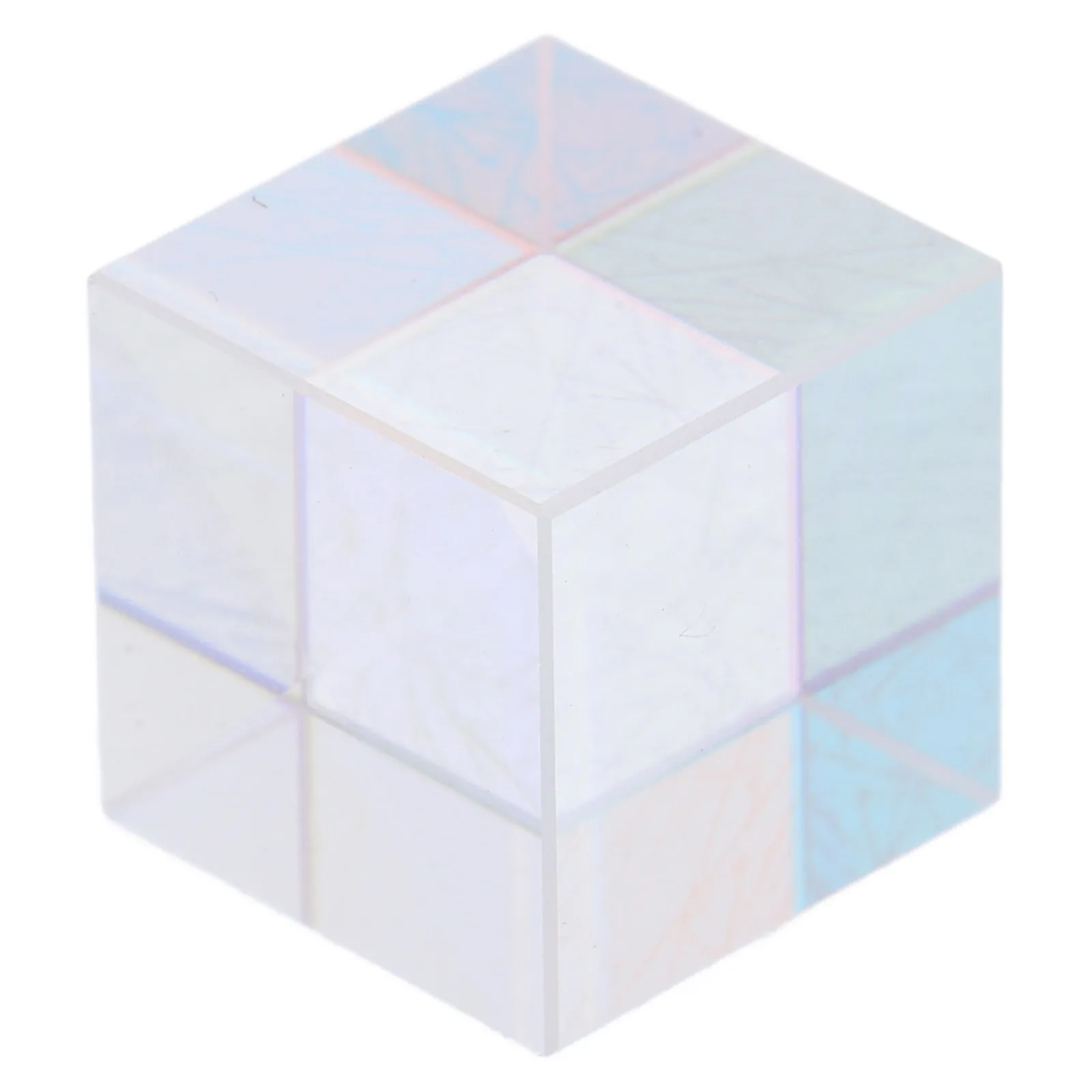 

Glass Prism Cube for Physics Optical Dispersion Teaching Tool Desktop Decoration Multi-Color Crystal Cube for Science and Art