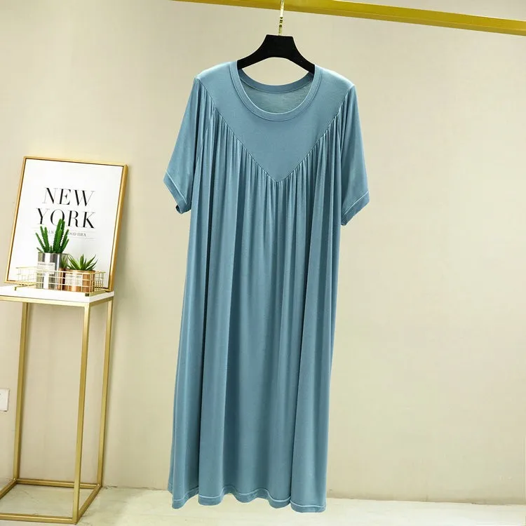 Casual Large Size Modal Cotton Nightgowns For Women Loose Long Sleeve Nightshirt Female Spring Autumn Summer Home Dresses 130KG