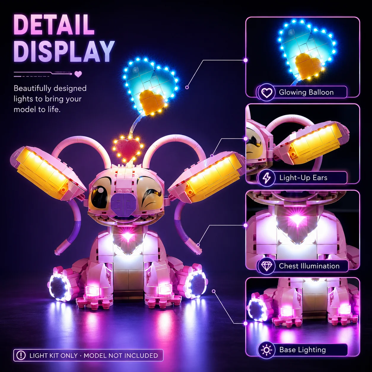 HPROSPER 5 V LED-Licht (kein Modell) für Lego 43257 Disney Angel dekorative Lampe mit Batteriekasten
