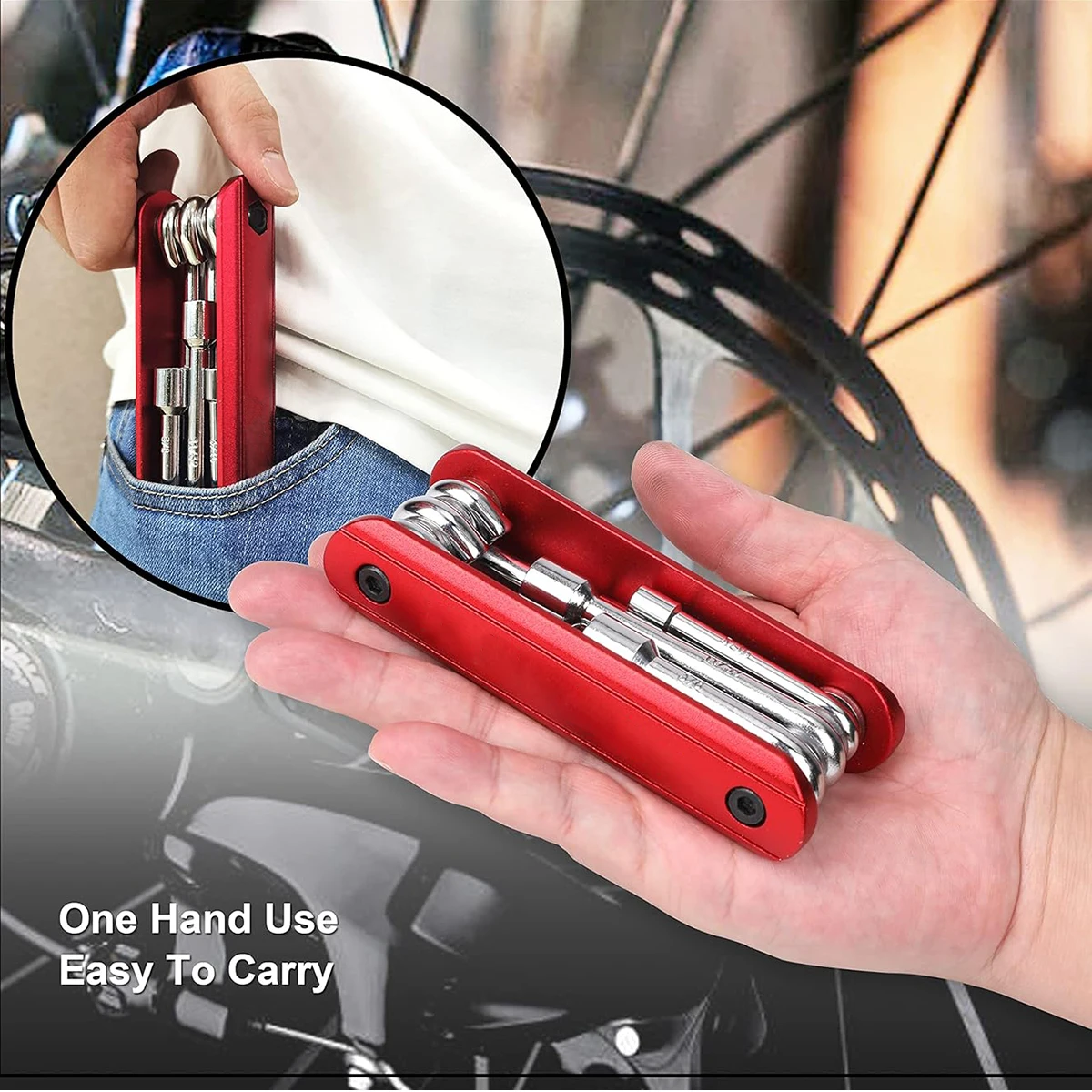 Folding Socket Wrench,Steel Shank Portable Premium Handle 6 in 1 Folding Nut Driver Set Imperial/Metric,Hex Nut Driver Set