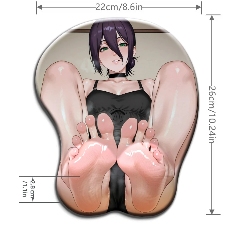 بالمنشار رجل Reze القدم ثلاثية الأبعاد سيليكون المعصم الراحة ماوس الوسادة Kawaii المعتوه وسادة مكتب استخدام وسادة الألعاب المريحة