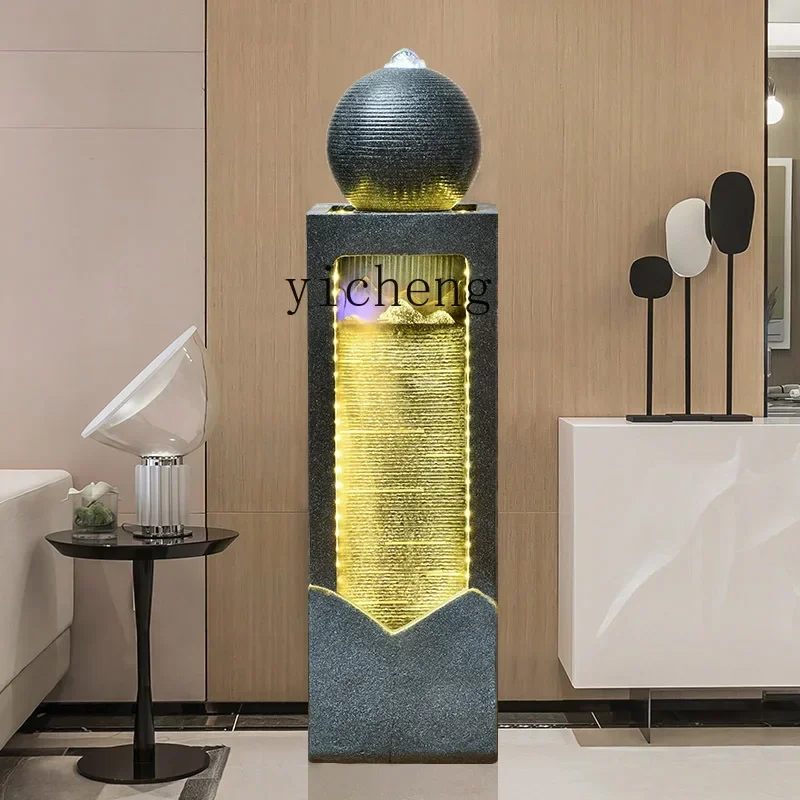 

simple circulating water fountain floor ornament living room entrance office lucky feng shui ball