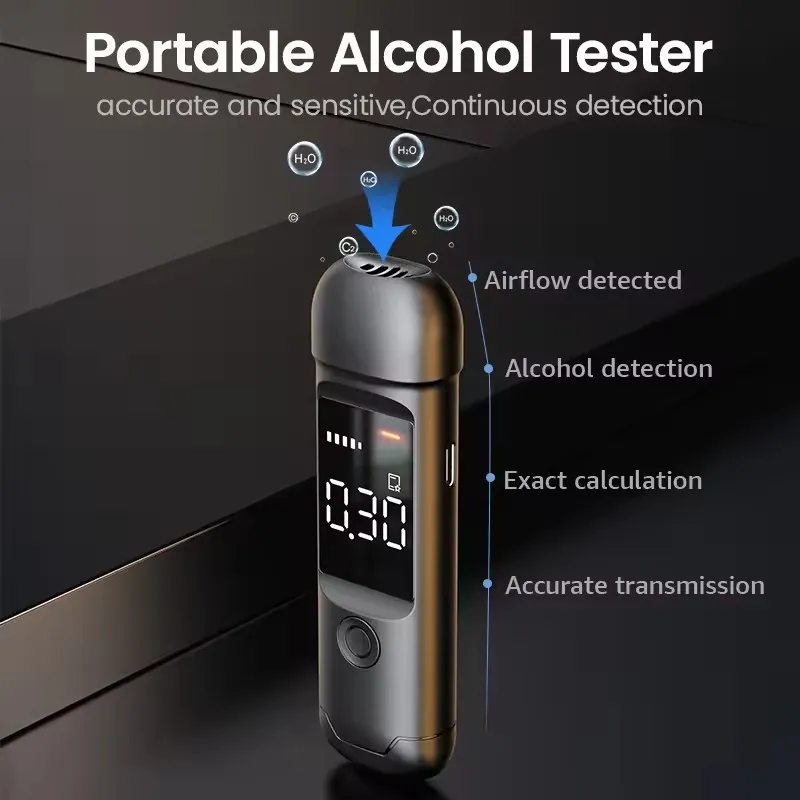 Portable Digital Alcohol Detector High Capacity Portable Breath Alcohol Tester Alcoholtester Breathalyzer