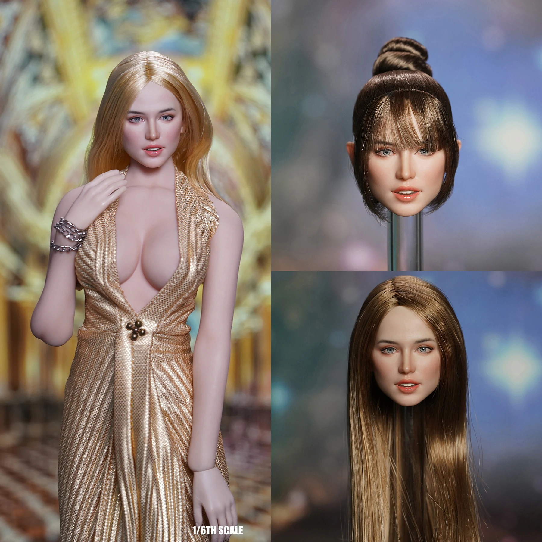 

SUPER DUCK SDH048 1/6 Ana de Armas Head Sculpt Hair Carving Model Fit 12-inch TBLeague Female Soldier Suntan Action Figure Body