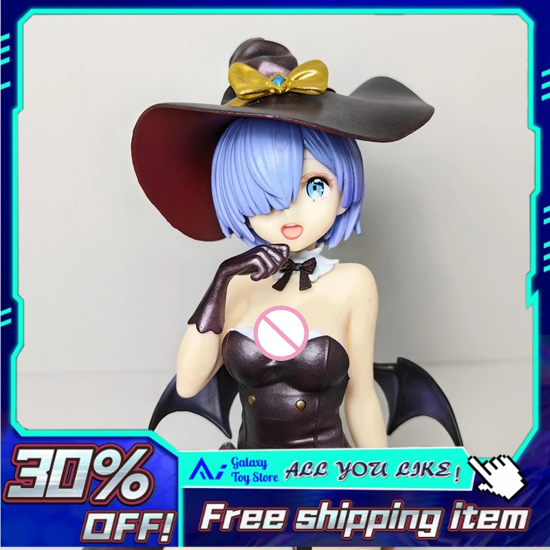 

15cm Re:Zero Halloween Ram PVC Anime Figure Exquisite Hand-Painted Details Bat Wing & Pumpkin Decor, Collectible Desktop Display
