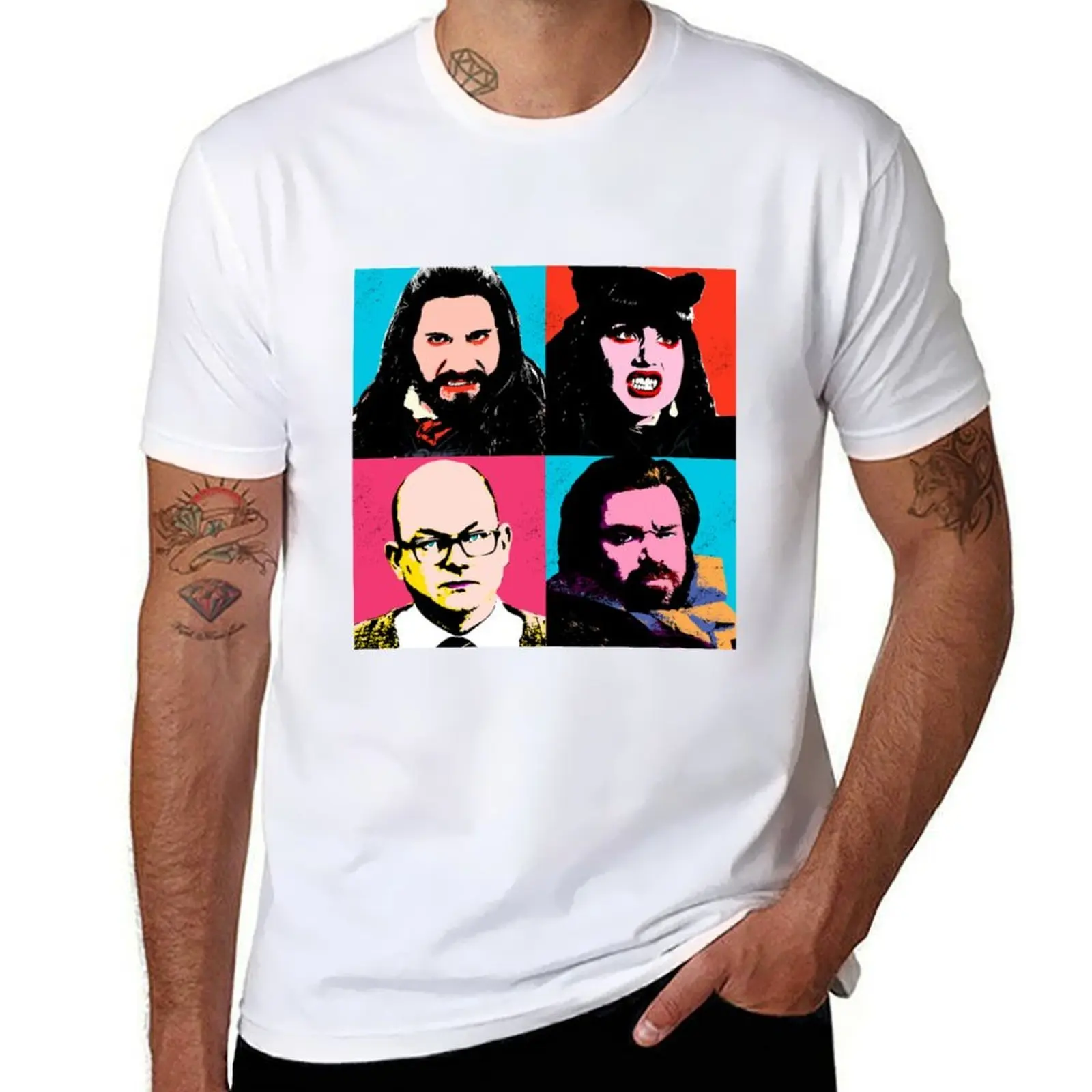 

Футболка What We Do In The Shadows Vampire Warhol, мужские хлопковые футболки для мужчин, винтажная футболка с графикой