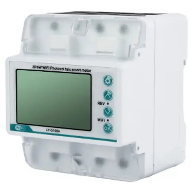 AB66-Tuya 3-Phase 4P Din-Rail Smart Meter 380V 100A Adjustable With Wifi & Auto Reclosing For Home Use