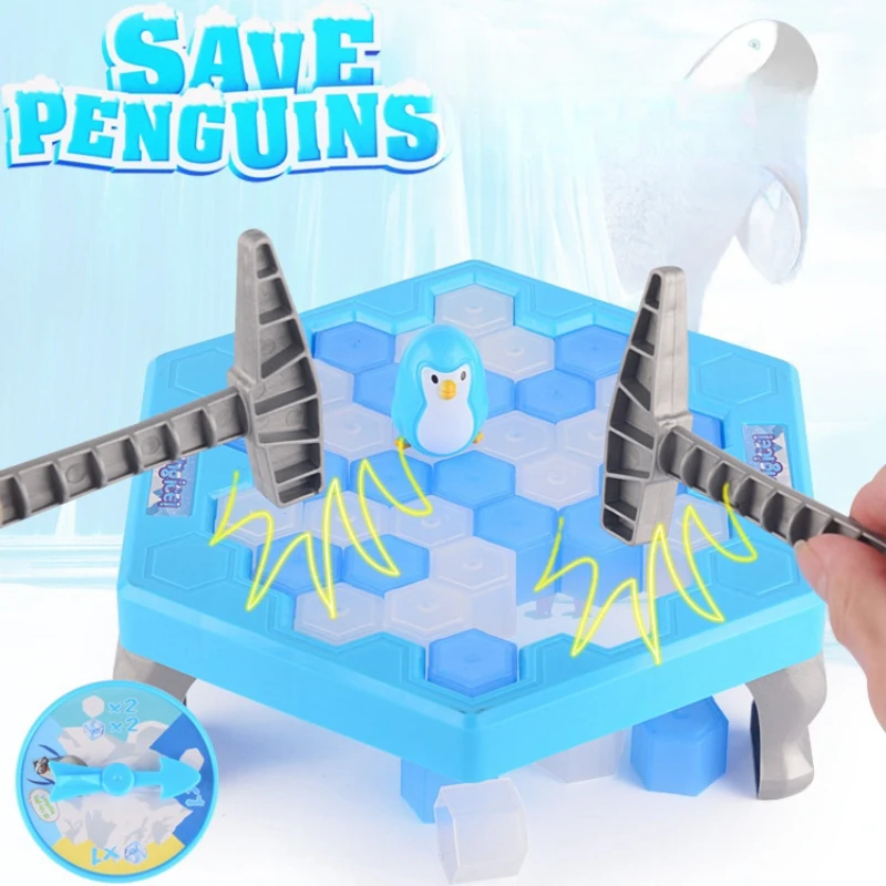 Big Size Ice Breaker Game Save Penguin on Ice Block Family Penguin Trap Activate Square Shape Board Game Children Christmas Gift