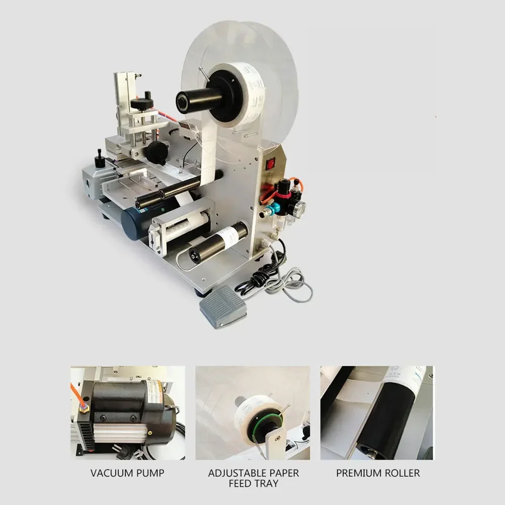 半自動空気圧フラットラベリングマシン、ドラッグボトル、スティックマークラベラー、LT-60