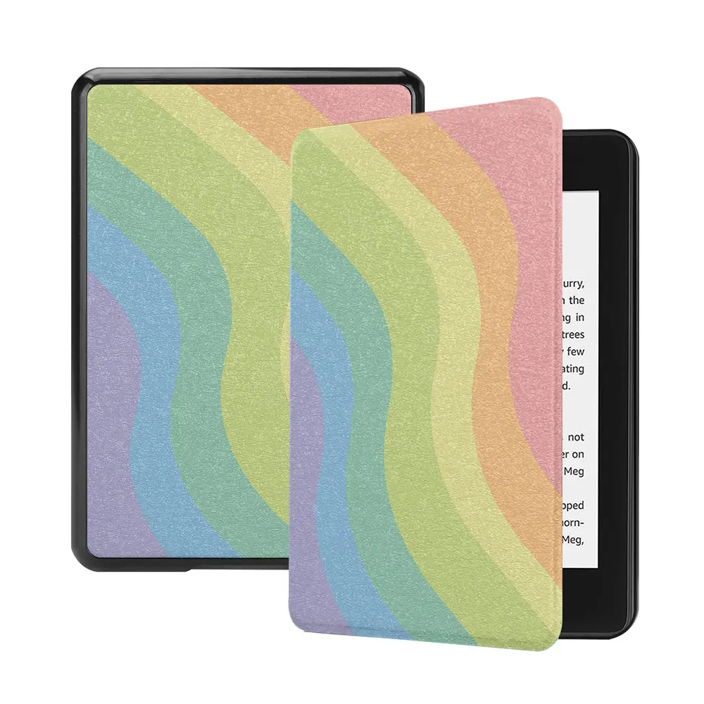 kindle case Rainbow paperwhite123 has magnetic sleep wake silicone soft case Youth Edition 658TPU leather case drop proof case