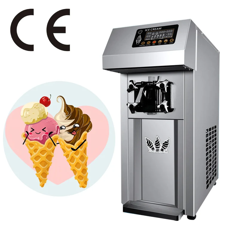 

Three Flavor Soft Ice Cream Machine Soft Serve Ice Cream Making Machine Factory Price with LCD Display