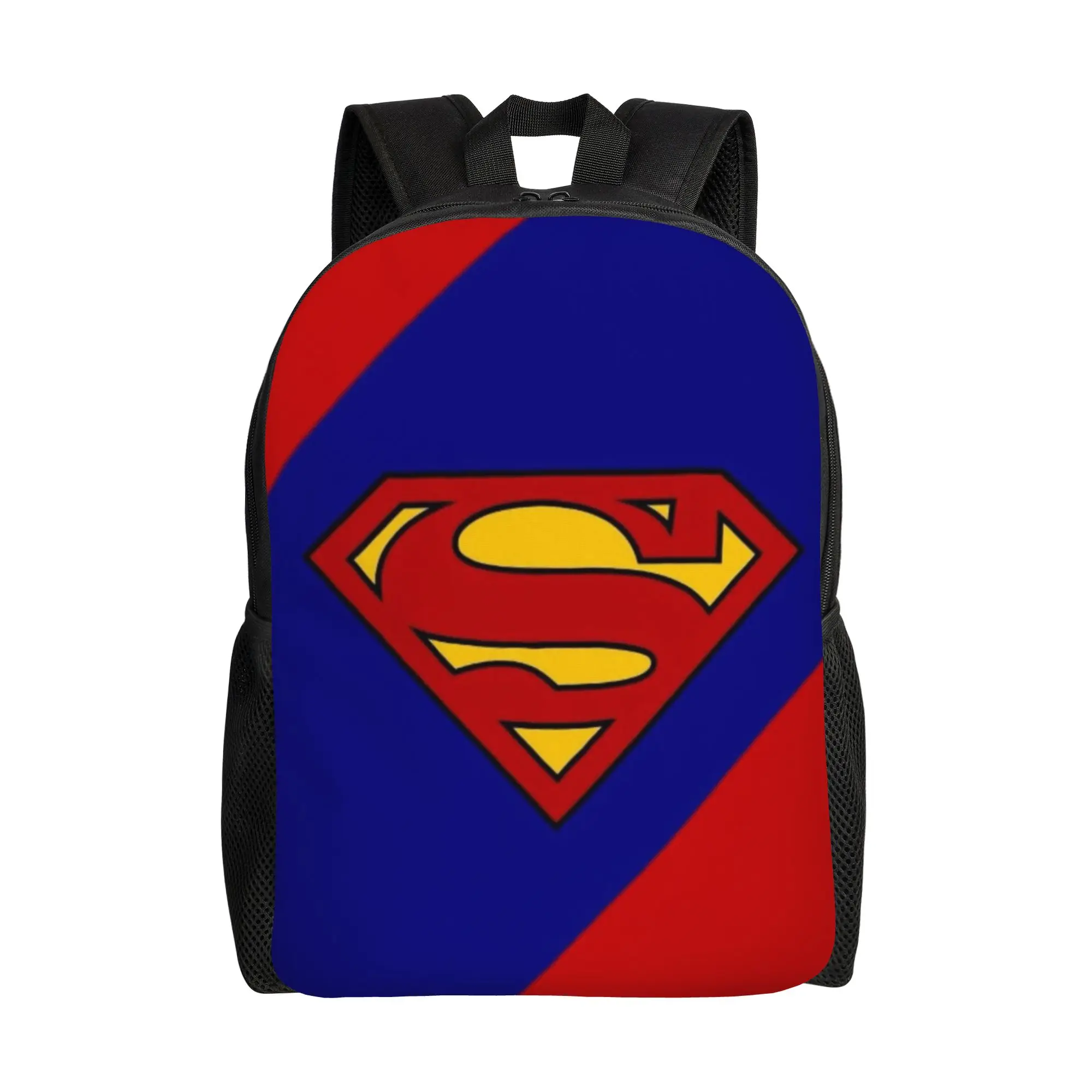College Bag Back to school season Diagonal Superman Shield Logo  Fashionable Backpack