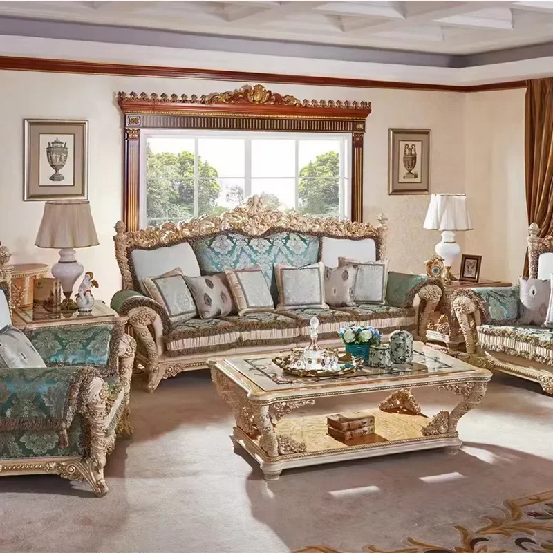 European Italy Style Sofa Chair Set High Grade Handmade Living Room Furniture Modern Italian Villa Furniture