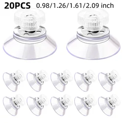 20PCS 0.98/1.26/1.61/2.09 inch Suction Cups with Screw Round PVC Sucker Nut Strong Adhesive Suction Holder Rubber Sucker Pad