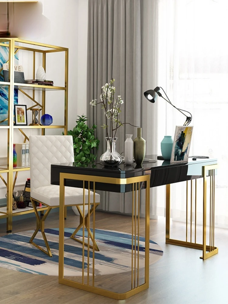 High quality desk modern minimalist desk computer desk learning stainless steel home furniture kids bookshelf bookshelf desk